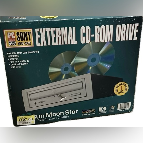 SUN MOON STAR Other - Sun Moon Star External CD-ROM Drive - Teal Box